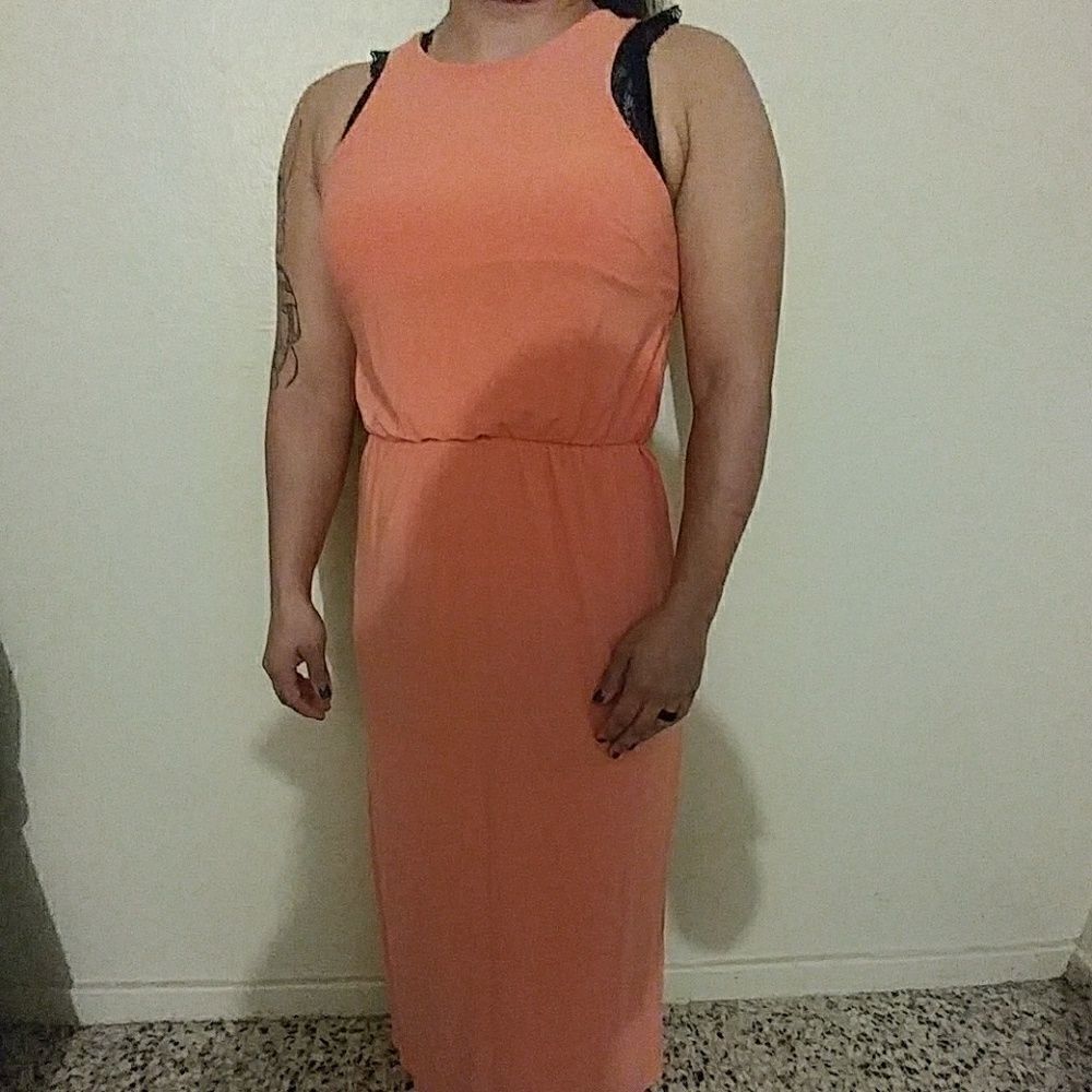 Long beautiful peach Orange dress